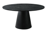Terra 59" Transitional Round Dining Table with Pedestal Base in Ebony Black