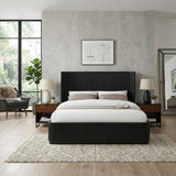Quintet 84" Long Modern Fluted Platform California King Bed Frame - detail view