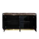 Trandell 70" Modern Glam Faux Marble Top Fully Assembled Sideboard - room setting