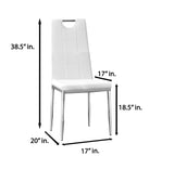 Trevi Faux Leather Armless Dining Chairs with Padded Cushion Seat - side view