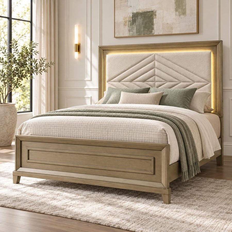 Dove Taupe Bed Frame — Queen & King