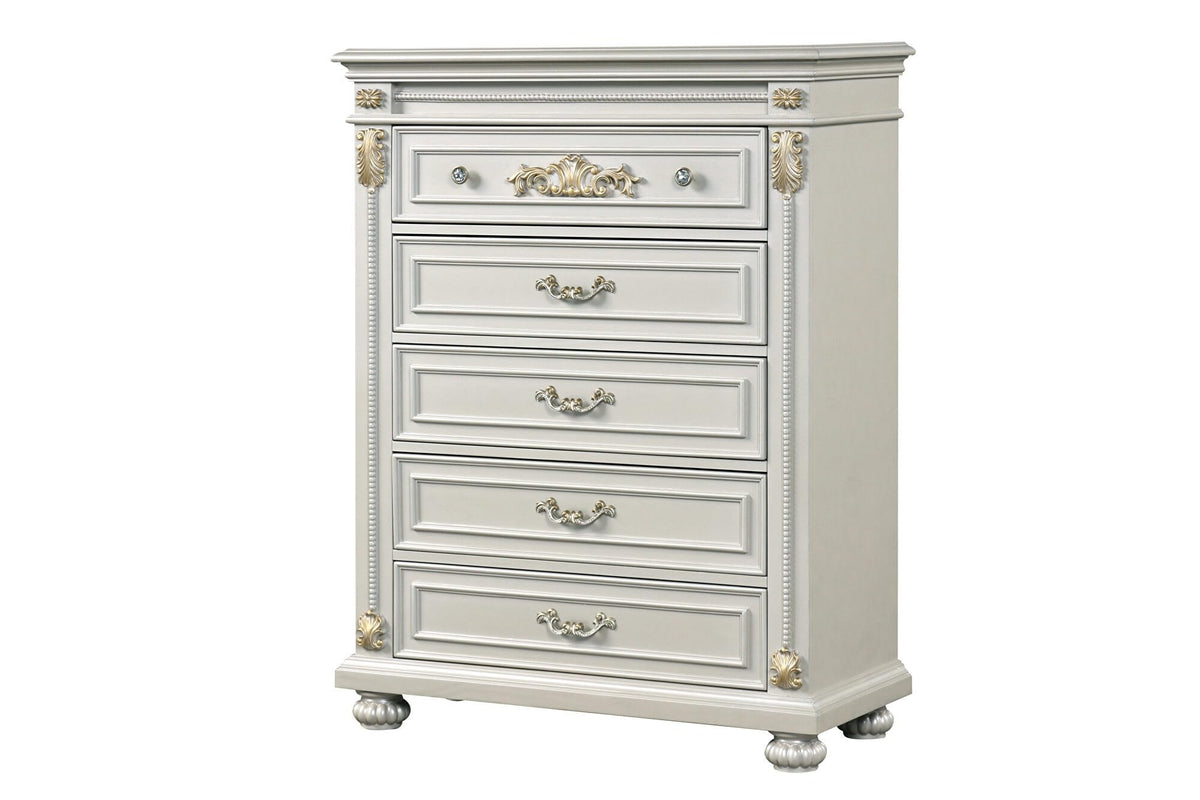 Destiny Pearl White Bedroom Set — Queen & King — product view 7