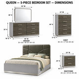 Naples Stone Gray Bedroom Set — Queen & King — product view 10