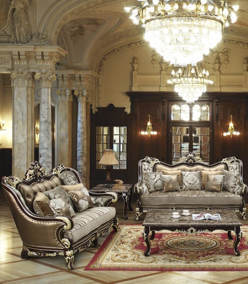 Monica Cherry Sofa & Loveseat Set — collection view; check selected pieces