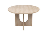 Camden 47.5 Inch Round Dining Table Modern Scandinavian Style in Light Oak - room setting