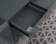 Tyrion Gray Lacquer Sideboard with Gold Accents - front view