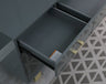 Tyrion Gray Lacquer Sideboard with Gold Accents - front view