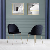 Tanisha Contemporary Dining Chair with Gold Legs - front view