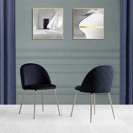 Tanisha Contemporary Dining Chair with Gold Legs - front view