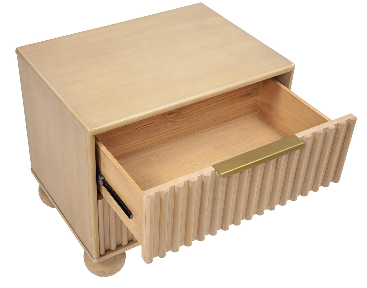 Daplen 22" Scandinavian Modern Nightstand, 2 Drawers in Light Oak - angle view