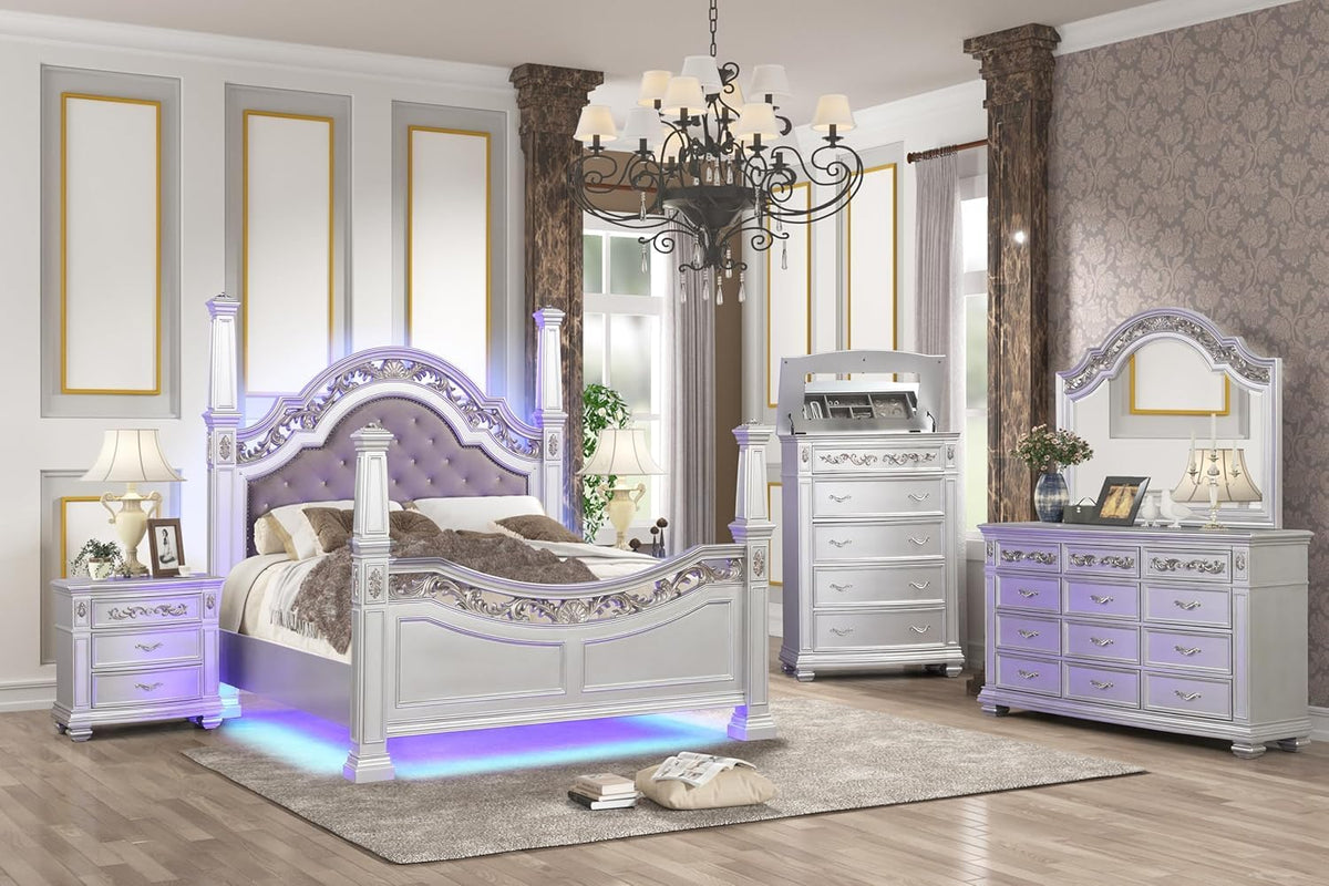 Valentina Silver Wood Nightstand — product view 5