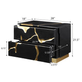 Trevello Modern Contemporary High-Gloss Lacquered Left Nightstand - side view