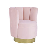 Modern Velvet New Swivel Accent Chair in Pink