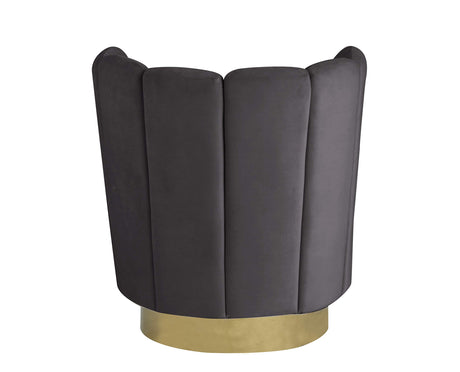 Modern Velvet New Swivel Accent Chair in Grey - room setting