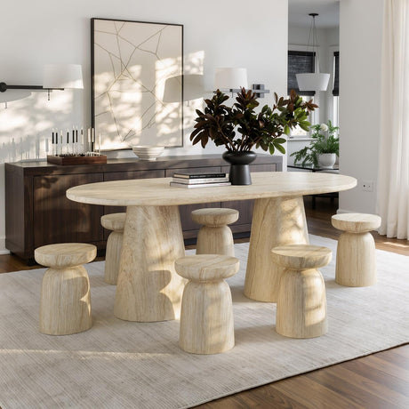 Vyn 14" Modern Round Side Table Concrete Tavertine Finish - angle view