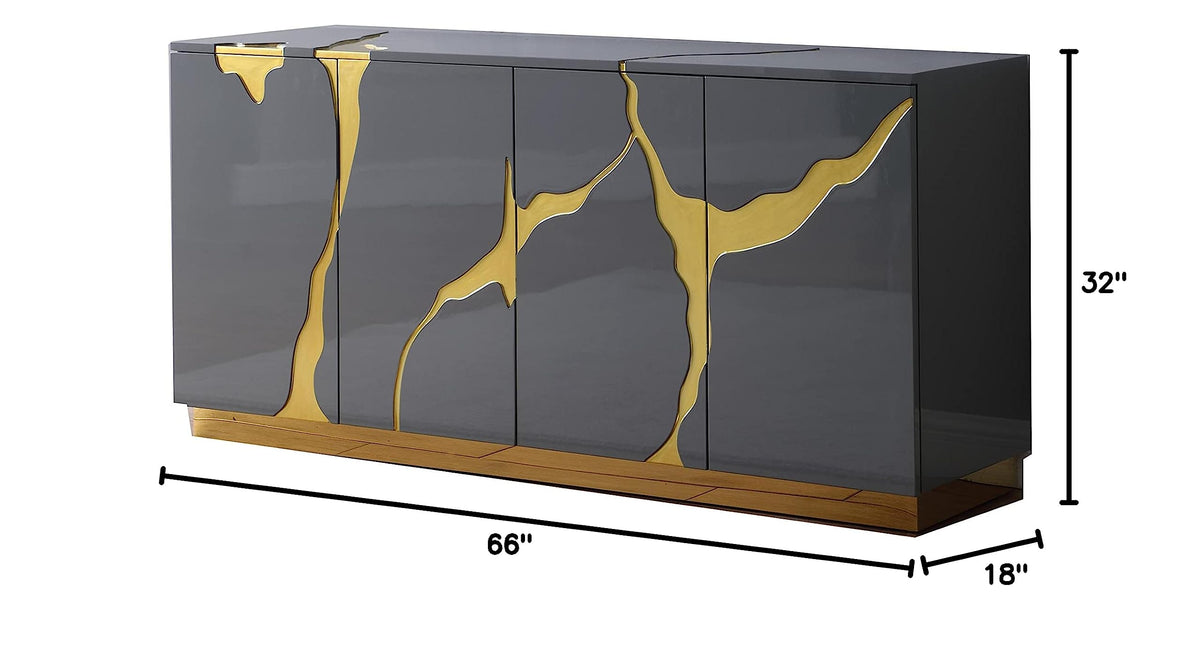 Taylor New Sideboard in Grey - side view
