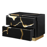 Trevello Modern Contemporary High-Gloss Lacquered Left Nightstand - back view