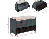 Delport 32" Transitional Modern Wooden Storage Bench - side view