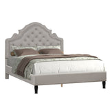 Ilena Upholstered Fabric Platform Bed, Queen in Grey