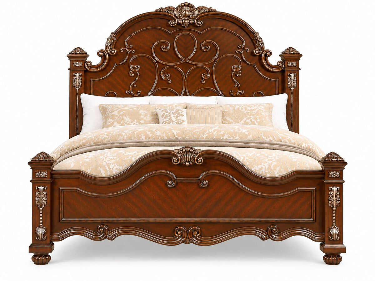 Isabella Cherry Brown Bed Frame — Queen & King — product view 5
