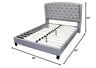 New Tufted with Wingback Platform Bed Grey Queen - front view