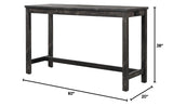 Cooper 60" Bar Height Pub Table in Black Charcoal - detail view