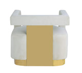 Modern Velvet New Accent Chair in Cream - angle view