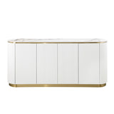 Trandell 70" Modern Glam Faux Marble Top Fully Assembled Sideboard - detail view