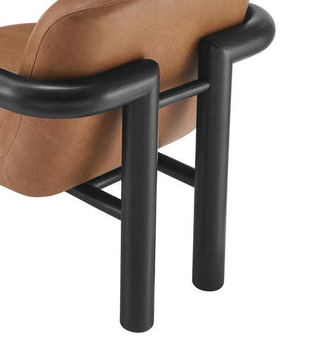 Tapporo Mid-Century Modern Accent Chair in Black - front view