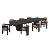 Dinsmore 160" Mid Century Modern Fluted Rectangle Dining Table - back view