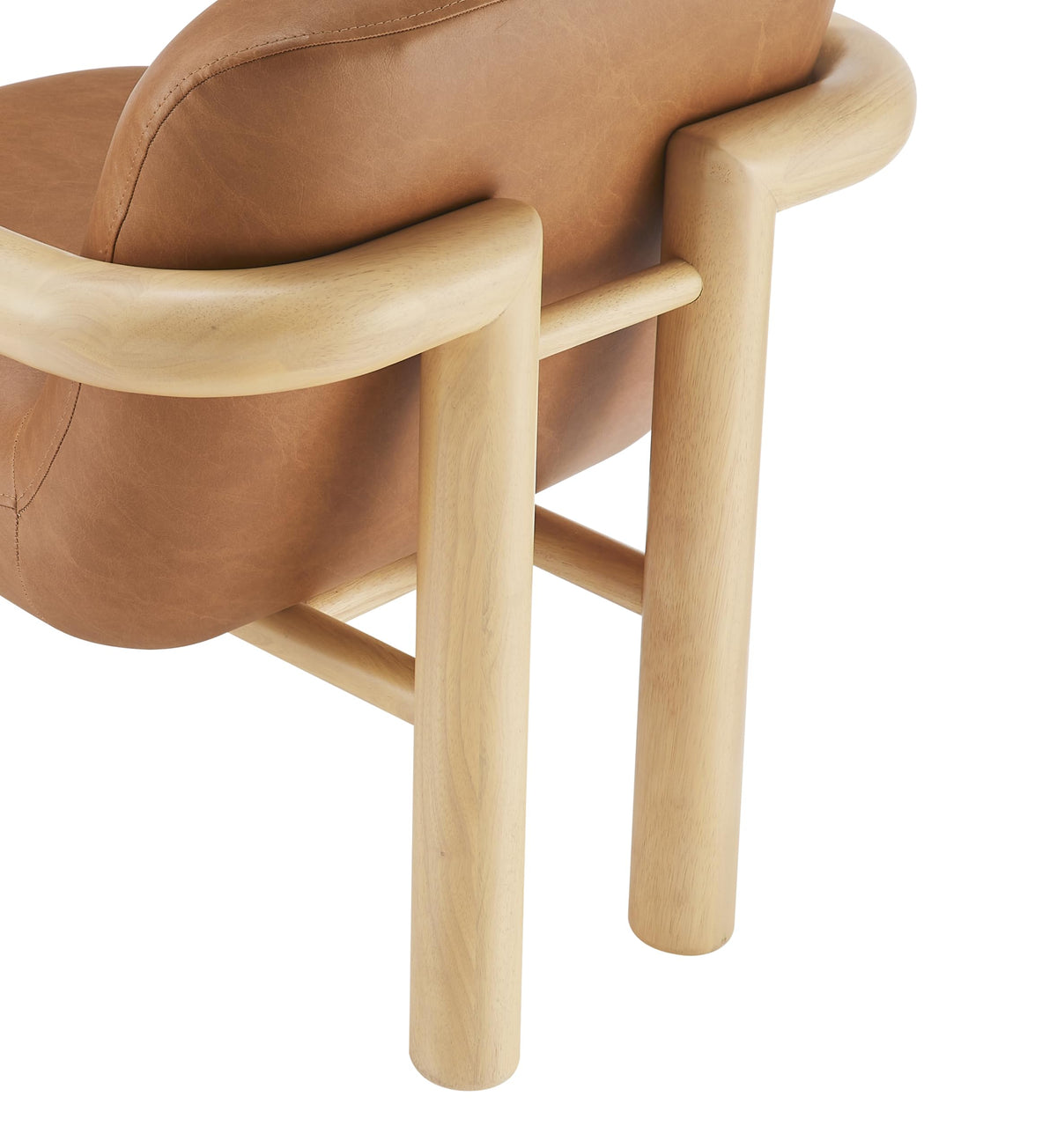 Tapporo Mid-Century Modern Accent Chair in Natural - front view