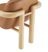 Tapporo Mid-Century Modern Accent Chair in Natural - front view