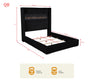 Uphoria Rabbit Velvet Modern Upholstered Queen Bed - front view - Black
