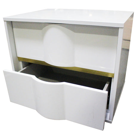 Havana 5-Piece Modern Bedroom Set with Bed, Eastern King, 6-Drawer Dresser in White - back view