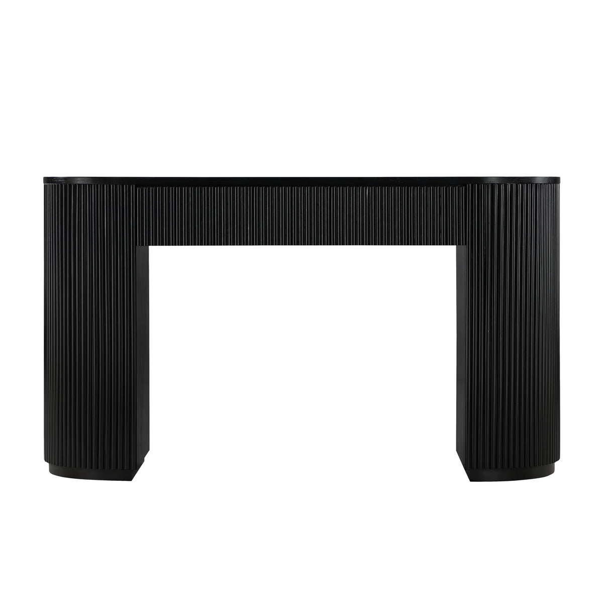 Quintet 52" Wide Mid-Century Modern Fluted Console Table - side view