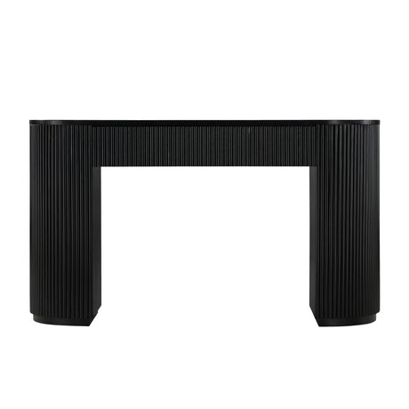 Quintet 52" Wide Mid-Century Modern Fluted Console Table - side view