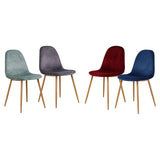 Morgan Velvet Side Chairs - side view - Burgundy