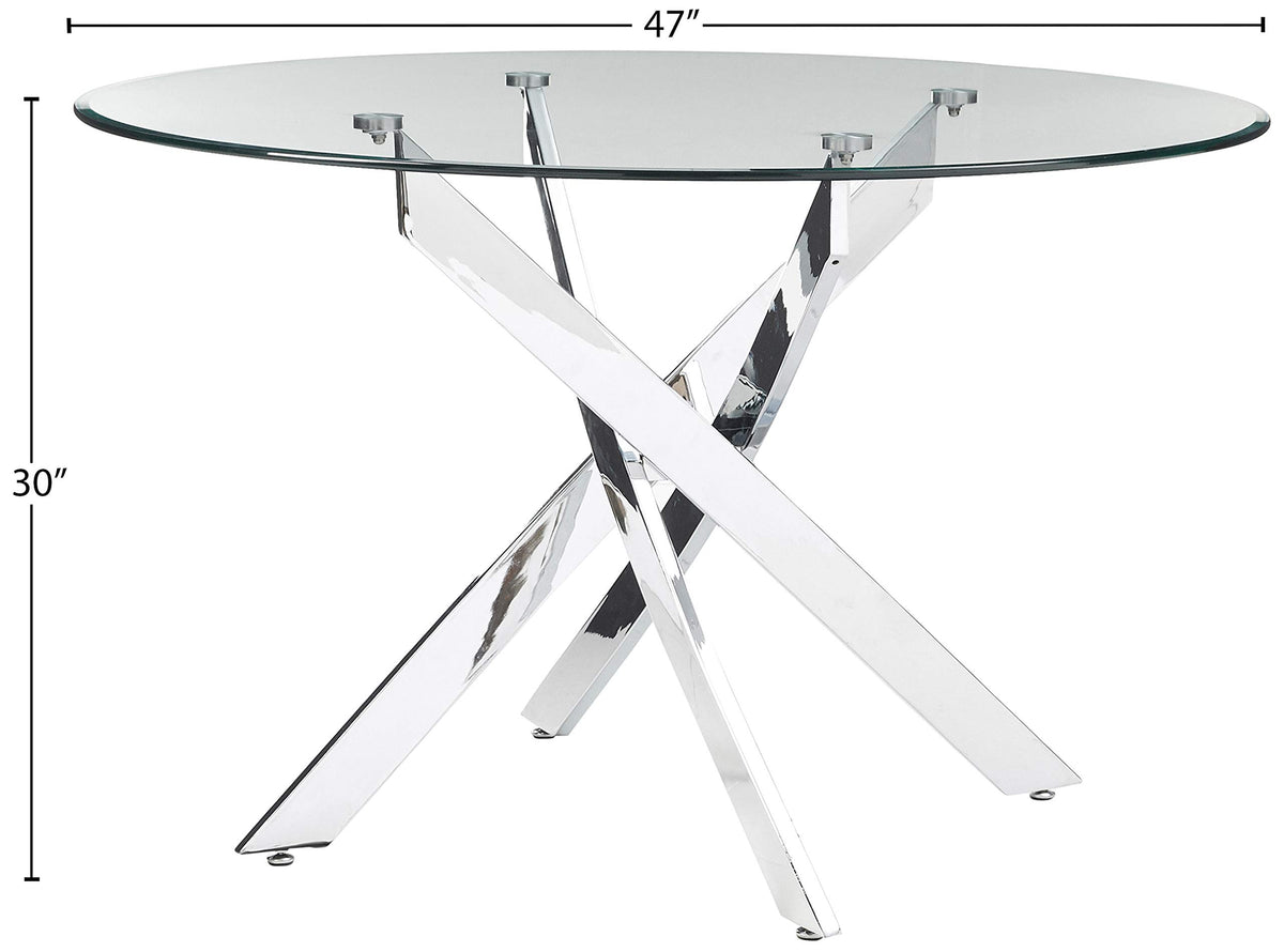 Mirage 5 Pcs Glass Top Modern Dining Set in White - side view