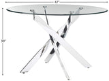 Mirage 5 Pcs Glass Top Modern Dining Set in White - side view