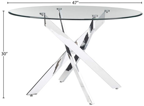 Mirage 5 Pcs Glass Top Modern Dining Set in White - side view