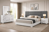 Velasca 5-piece bedroom set in white gloss and gray