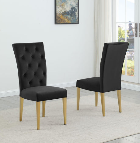 Lexington Modern Velvet Upholstered Dining Side Chairs - front view