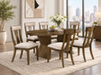 Saige Dark Brown 7-Piece Dining Set — collection view; check selected pieces
