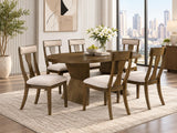 Saige Dark Brown 7-Piece Dining Set — collection view; check selected pieces