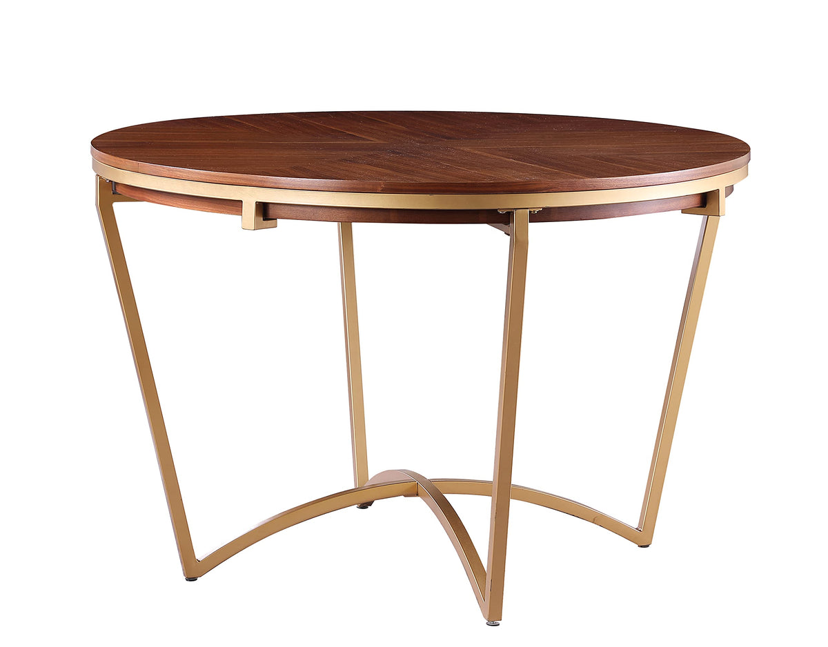 Adaline Mid-Century Modern Wood Veneer 5 Pcs Round Dining Set in Black - front view