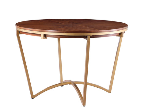 Adaline Mid-Century Modern Wood Veneer 5 Pcs Round Dining Set in Grey - front view