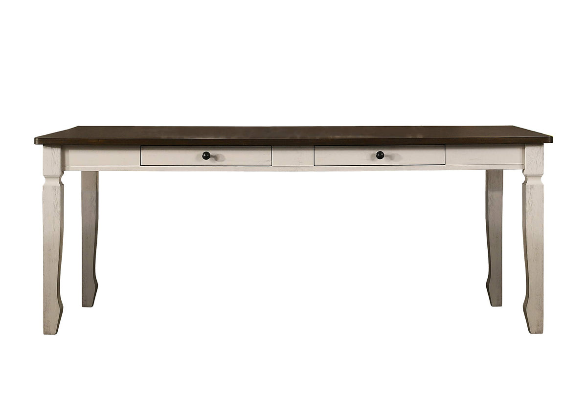 Belle 78" Rectangular Solid Wood Dining Table in Oak Cream