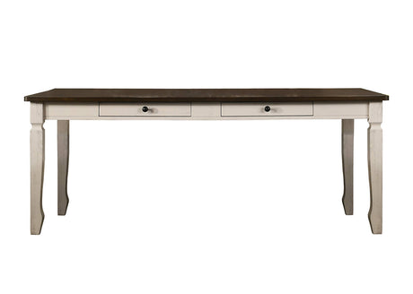 Belle 78" Rectangular Solid Wood Dining Table in Oak Cream