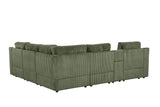 Solesse 9-Piece Contemporary Modular Sectional Sofa, Ridged 100% Polyester Upholstery in Green - angle view - Green