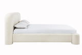 Avera Modern Upholstered Burlap Bed Frame with Low Profile, California King, Slat Support Included… - side view